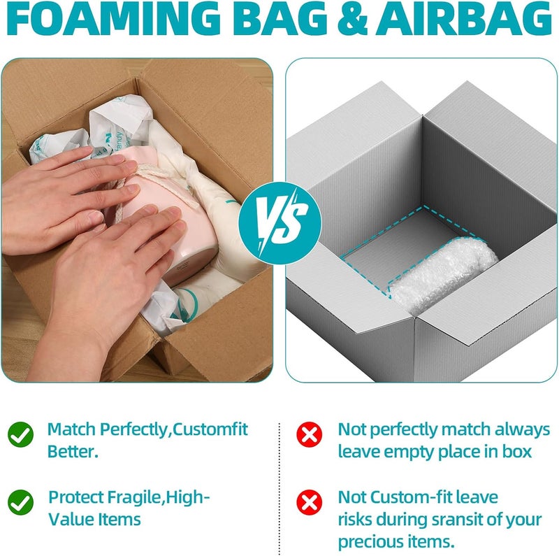 ASMALAM 8 Pack 14"x16" Expanding Packaging Cushioning Foam Pouches Expanding Foam for PC Electronic Components Equipment Fragile Items Shipping Moving Packaging Storage - Image 2